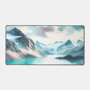 Aquarelle Superbes lacs glaciaires turquoise