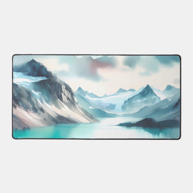 Aquarelle Superbes lacs glaciaires turquoise (Recto)