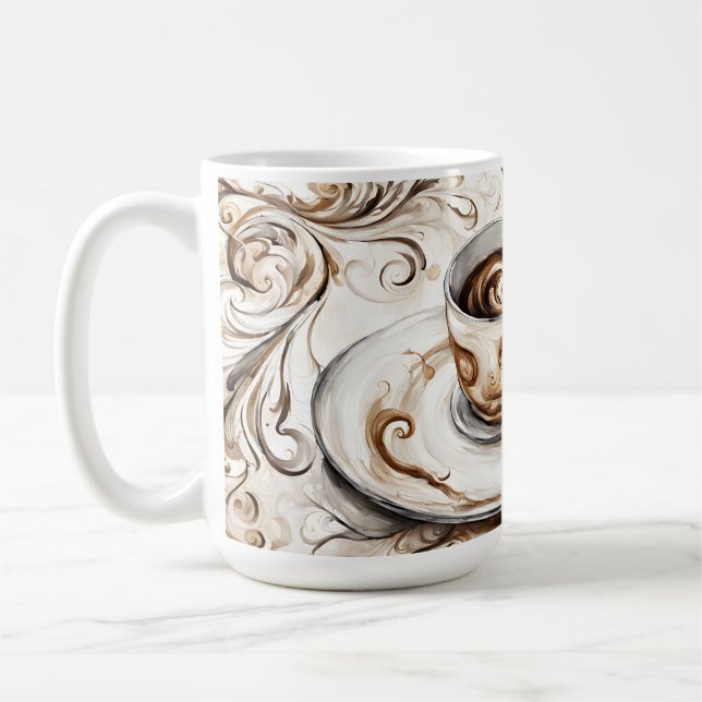 Aquarelle tasse à thé - Les accros du café (Gauche)