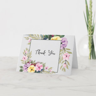 Aquarelle tendance Floral Business Merci Cartes