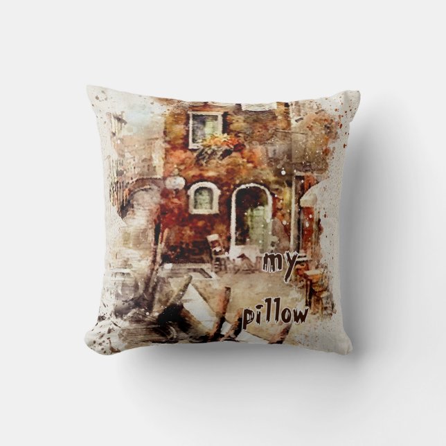 Aquarelle texturée Coussin monographique (Recto)