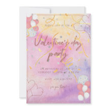 Aquarelle thème Valentines Jour Fête Invitation