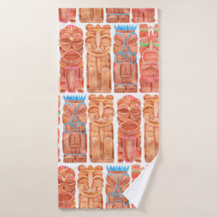 Aquarelle tiki hawaii totem sans couture motif