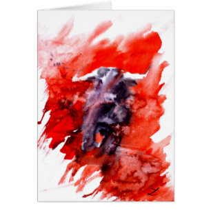 Aquarelle Toro espagnole de combat contre Bull