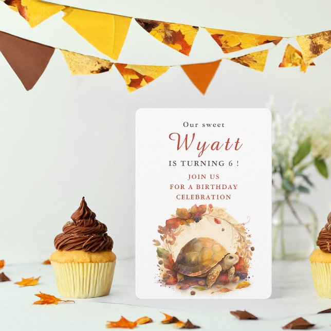 Aquarelle Tortoise - Carte d'invitation d'annivers (Créateur téléchargé)