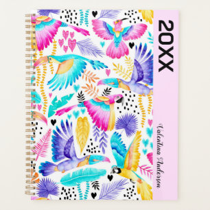 Aquarelle Toucans, Maccaws + Hummingbird Tropical