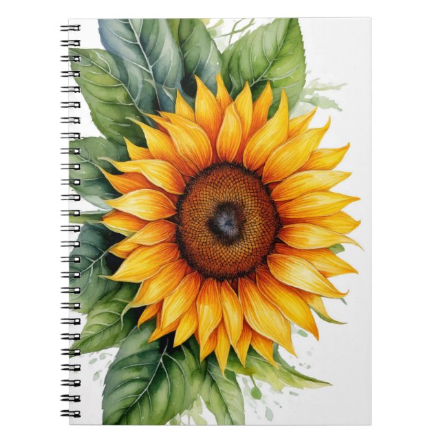 aquarelle tournesol dessiné à la main Carnet spira (Devant)