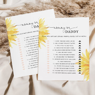 Aquarelle tournesol maman ou papa bébé jeu