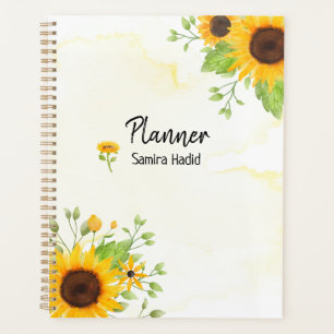 Aquarelle Tournesol Planificateur spirale