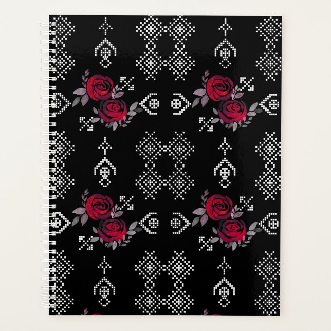 Aquarelle transparente rouge roses fleurs blanc ou (Devant)