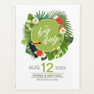 Aquarelle Tropical avec Mariage Toucan Green ID577