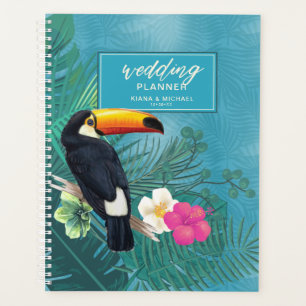 Aquarelle Tropical avec Mariage Toucan Turquoise V