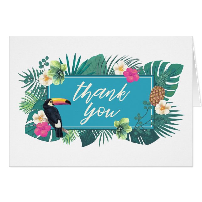 Aquarelle Tropical avec Merci Toucan ID Turquoise5 (Devant Horizontal)