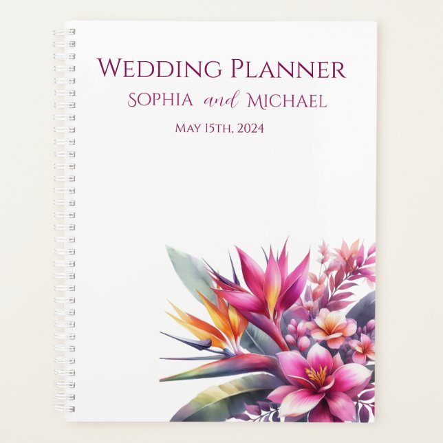 Aquarelle Tropical Bliss-Mariage-Planner (Devant)