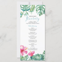 Aquarelle Tropical Floral Itinéraire Mariage