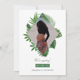 Aquarelle Tropical Photo Faire-part de grossesse