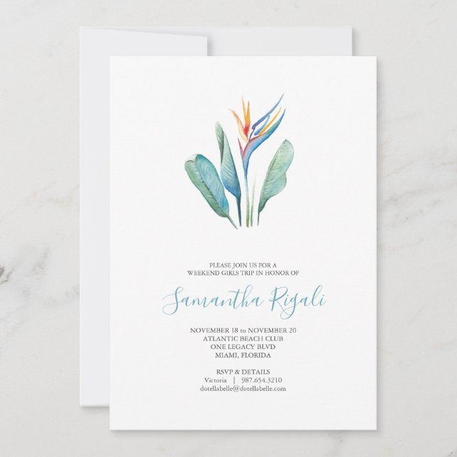 Aquarelle tropicale Floral Girls Week-end Voyage (Devant)