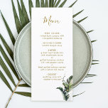 Aquarelle Tropicale Foliage Gold Menu Mariage<br><div class="desc">Ce menu mariage est composé de feuillage tropical vert aquarelle,  de feuilles de palmier et de feuilles de bananier. Il est parfait pour une plage ou un mariage de destination. >>> Découvrez l'ensemble de la collection >>> https://www.zazzle.com/collections/tropical_foliage_gold_collection-119316977990783186</div>