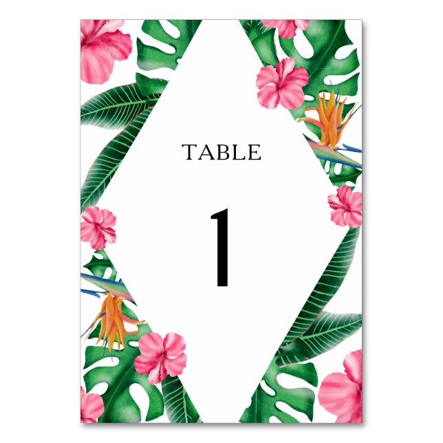 Aquarelle tropicale - Numéro de table mariage (Par défaut)