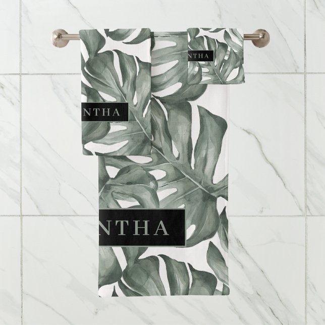 Aquarelle tropicale Oasis moderne Feuille Motif (Créateur téléchargé)