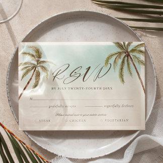 Aquarelle tropicale Palm Tree RSVP Entrée Choix