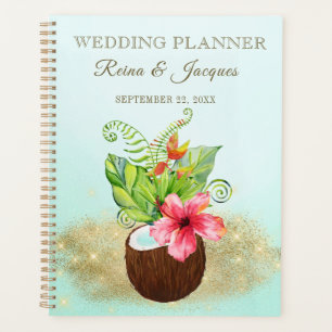 Aquarelle tropicale Palmiers floraux Mariage de co