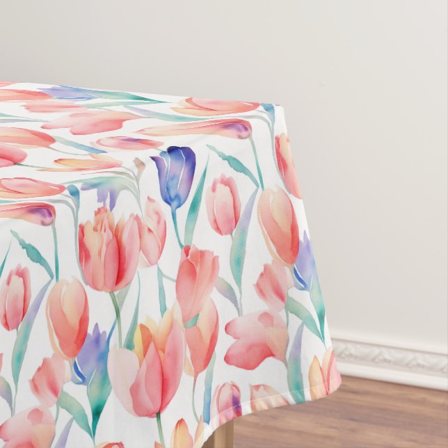 Aquarelle Tulips Motif Nappe (In Situ)