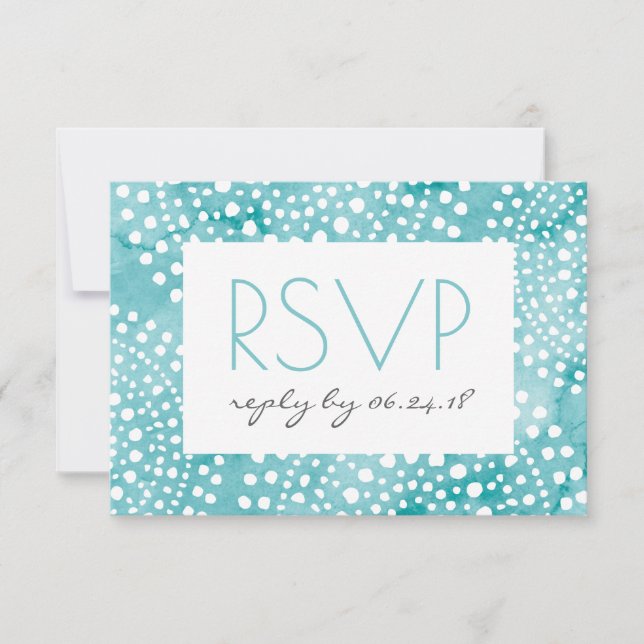 Aquarelle turquoise Bali Boho RSVP (Devant)