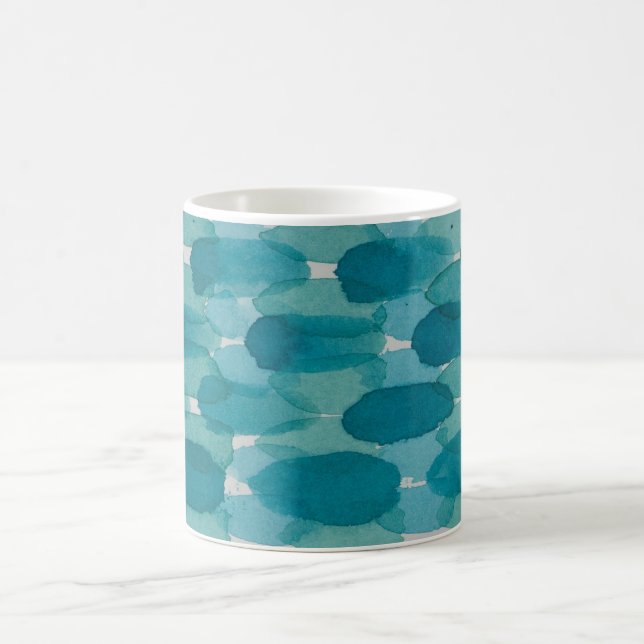 Aquarelle turquoise brosse Mug (Centre)