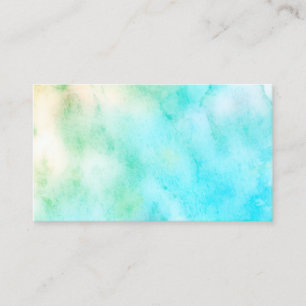 aquarelle turquoise carte de visite double face