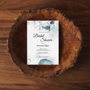 Aquarelle turquoise Croquis Invitation de douche n