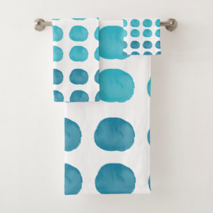 Aquarelle turquoise Cute Happy Pois Art