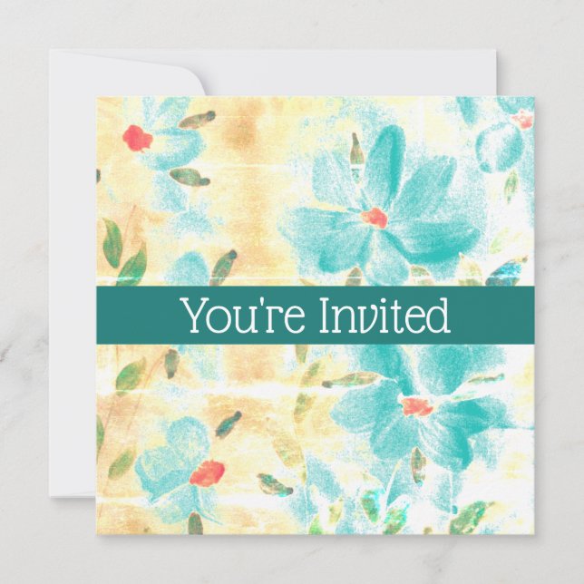 Aquarelle turquoise Florale (Devant)