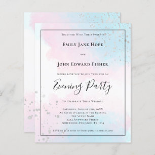 Aquarelle Turquoise rose Budget Soirée Mariage en