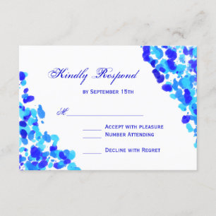 Aquarelle Turquoise Royal Blue Wedding Cartes RSVP
