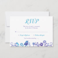 Aquarelle Turquoise violette Arbre de vie RSVP