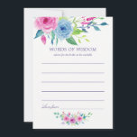 Aquarelle Ultra Violet Floral Mariée Conseil<br><div class="desc">Couleur à la main rose douche nuptiale mots de cartes de sagesse avec la couleur de l'année 2018 ultra violet avec des nuances de bleu et rose.</div>