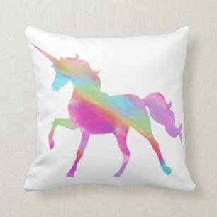 Aquarelle Unicorn Coussin - choisissez votre propr