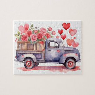 Aquarelle Valentines Pickup Truck Puzzle