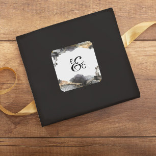 Aquarelle Vanessa Noir et Blanc Sticker initial