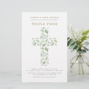 Aquarelle Verdure Croix Blessing Blessing Invitati