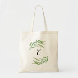 Aquarelle Verdure Monogramme Sac fourre-tout perso