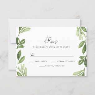 Aquarelle Verdure Printemps Mariage RSVP Invitatio