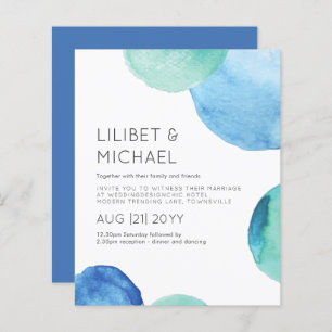 Aquarelle Verre de mer Abstrait Turquoise Mariage 