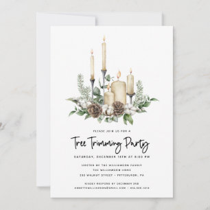 Aquarelle Vert bougies Arbre Trimming Party