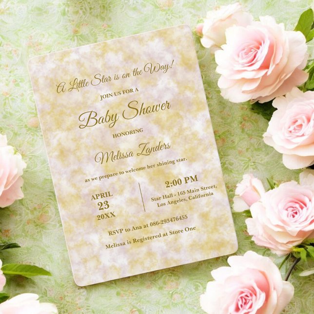 Aquarelle vert et violet Baby shower Invitation (Créateur téléchargé)