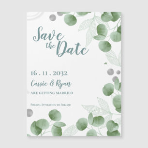 Aquarelle Vert Eucalyptus Mariage Enregistrer la d