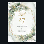Aquarelle vert feuillage et numéro de table or<br><div class="desc">Collection "Rustic Greenery Foliage Gold Cadre géométrique"a présenté l'aquarelle peinte à la main sauge vert eucalyptus tissé dans un élégant cadre géométrique faux or. Ce design épique est parfait pour tous les évènements de style boho ou rustique. Design est présenté aquarelle peinte à la main feuillage vert de forêt eucalyptus...</div>