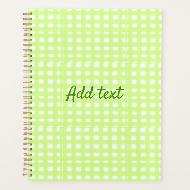 Aquarelle vert plaid ginham personnalisé ajouter t (Devant)