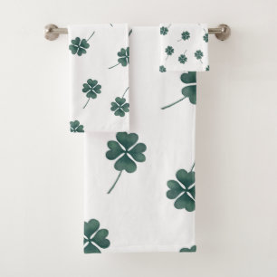 Aquarelle verte à quatre feuilles
